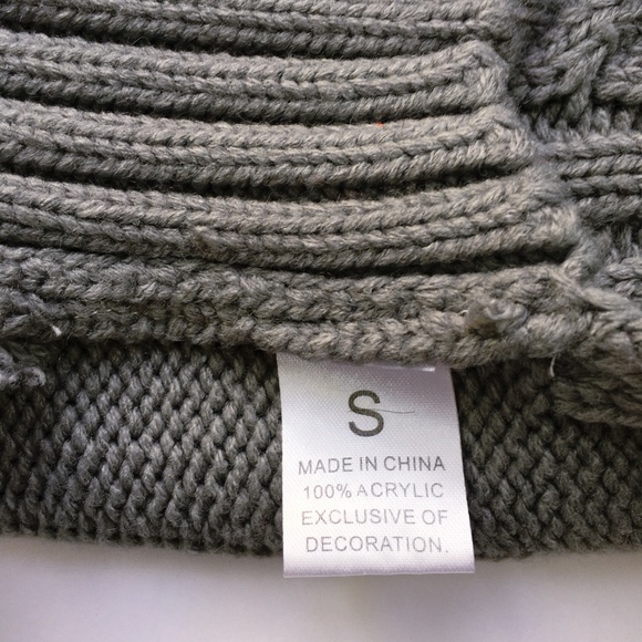 Great Jacks Grey Acrylic Cable Knit Dog Mock Neck Sweater - Picture 5 of 7